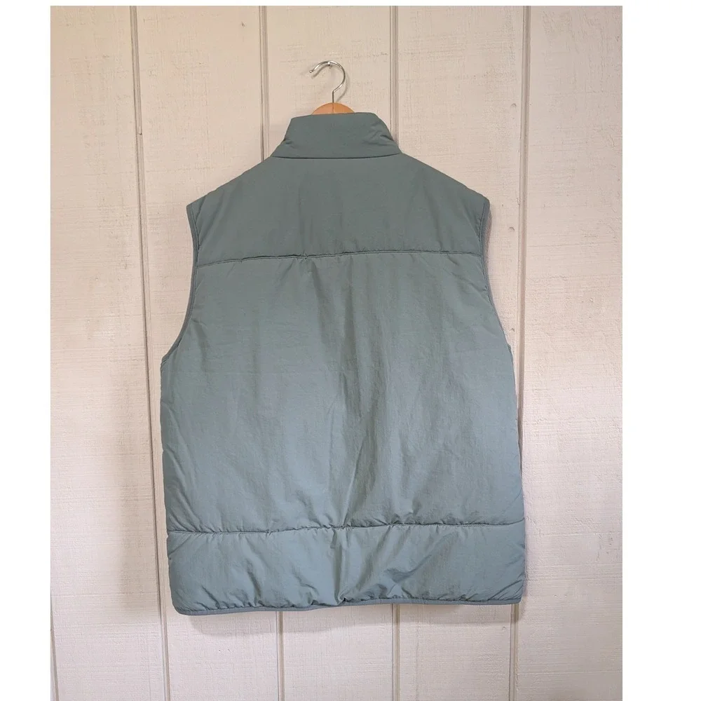 Banana Republic Mens Performance Vest Green Clay Quilted Full‎ Zip Puffer Large
